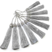 Tassel Silver (Silver) Set of 10 Crafts Decoration Handmade Accessories Strap Fringe Sparkling Punpun Maru TSL-006