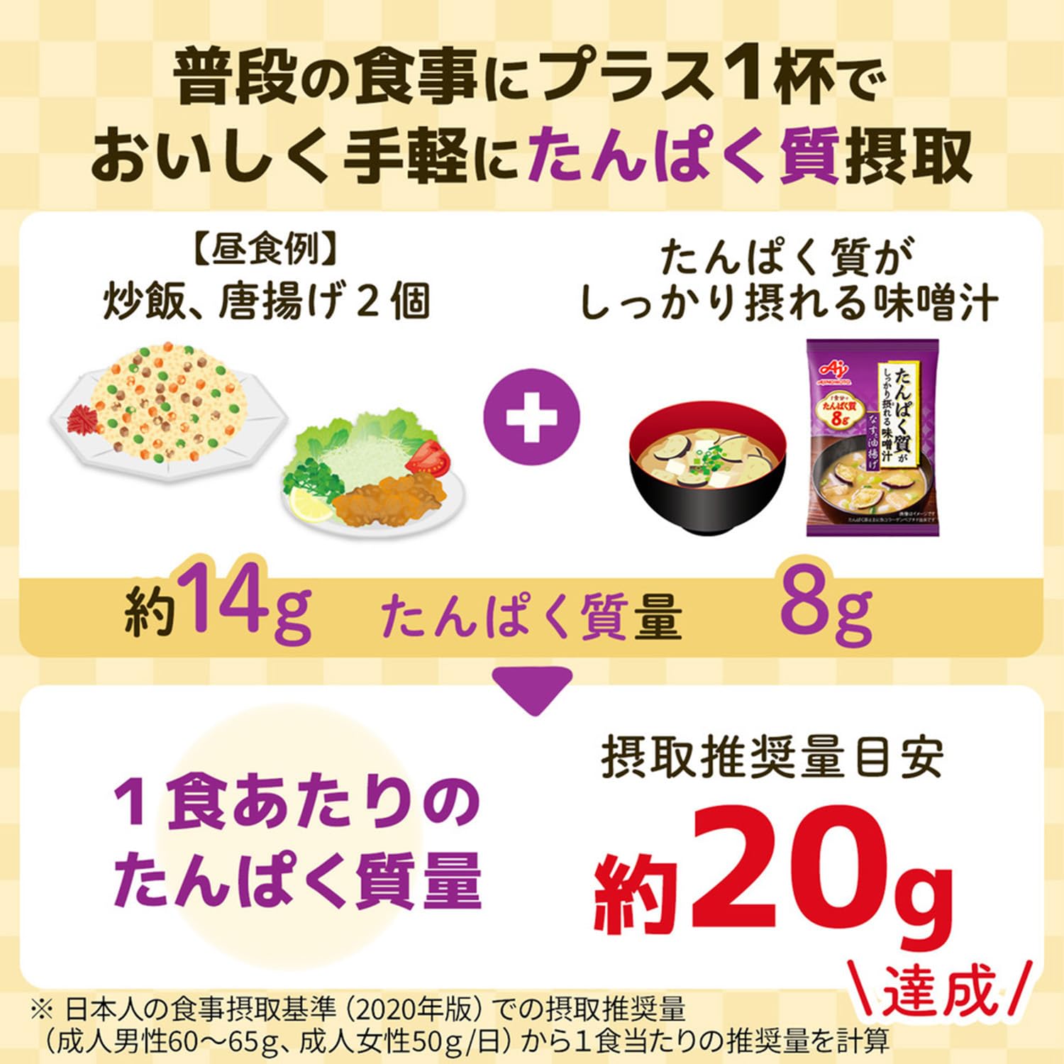 Ajinomoto Miso soup with plenty of protein, eggplant and fried tofu 15.9g x 10 pieces (protein high protein)