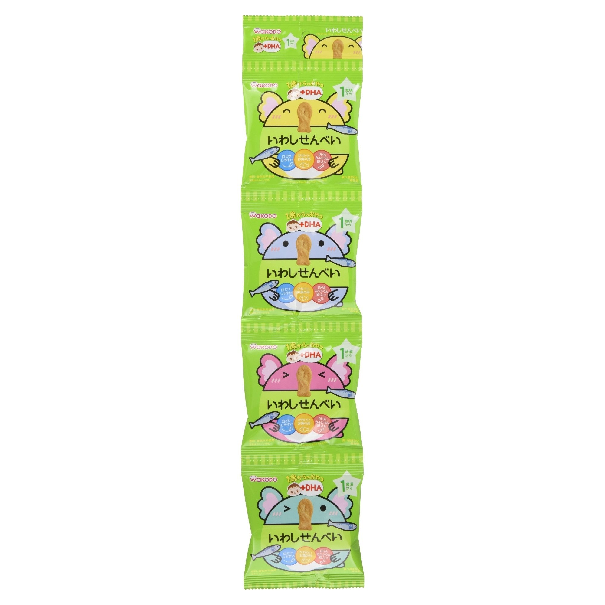 Snack Wakodo cho bé từ 1 tuổi trở lên + Bánh gạo cá mòi DHA 4 dãy
