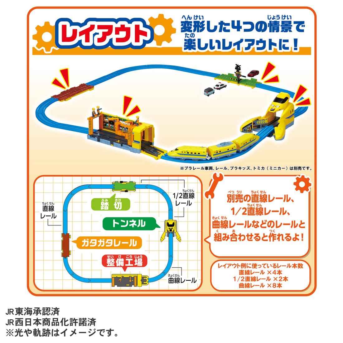 TAKARA TOMY Plarail Moves! Transformation! Giga Deca Doctor Yellow Train Train Toy Ages 3+