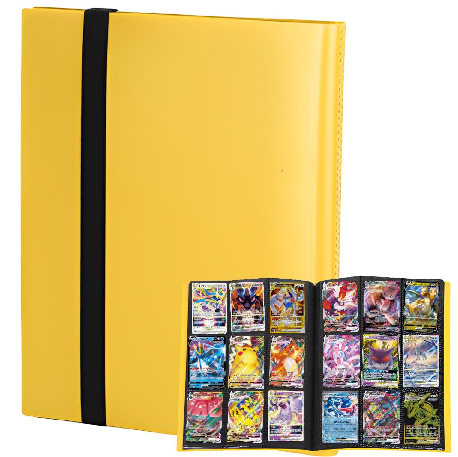fogman Card File Card Binder Trading Card File Card Storage Cute Stylish (Yellow)