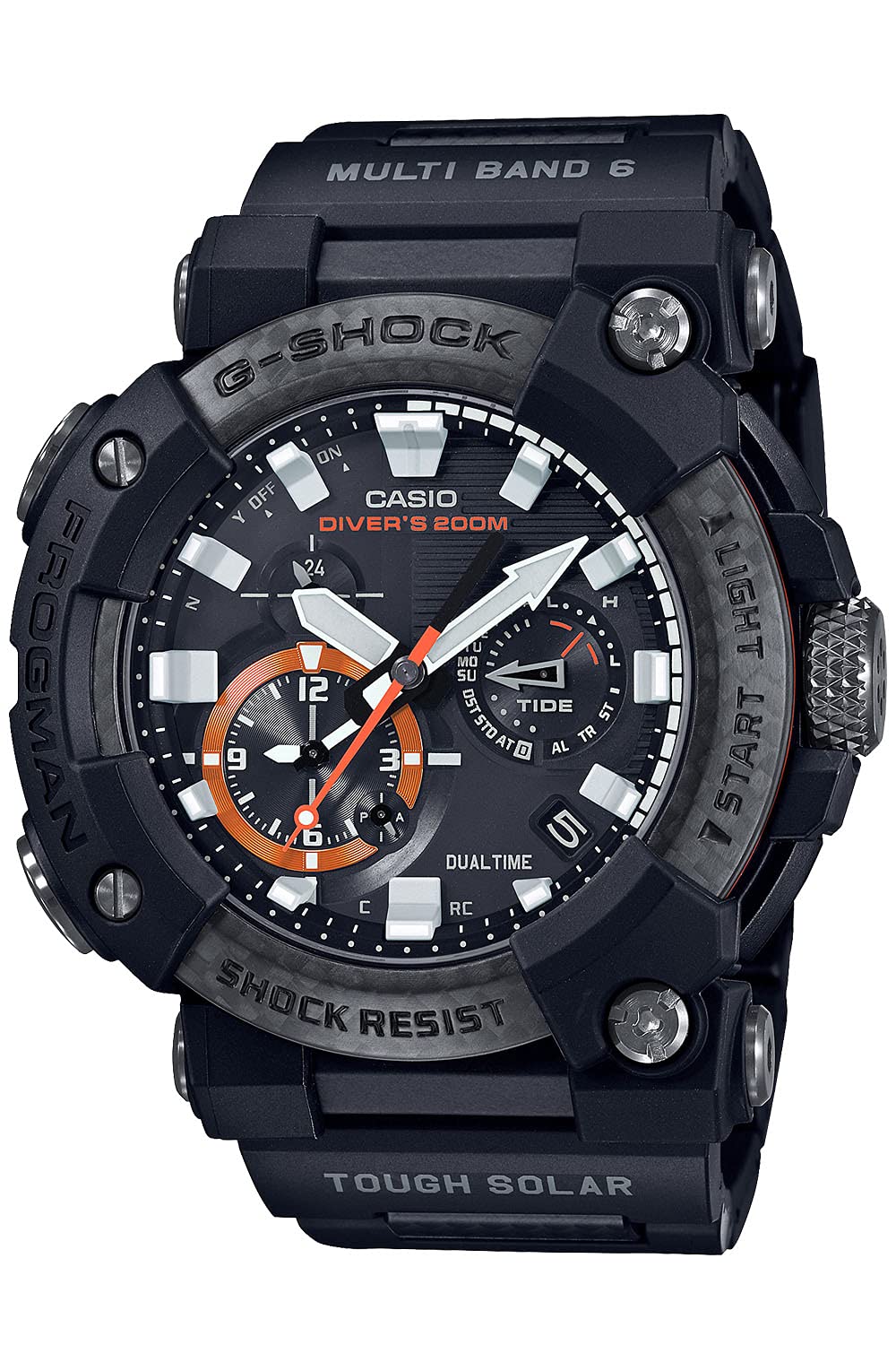 [Casio] G-Shock Watch [Domestic Genuine Product] Bluetooth Equipped with Radio Solar FROGMAN Carbon Core Guard Structure GWF-A1000XC-1AJF Men's Black