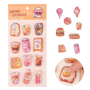 3D Stickers Water Stickers Set of 1 Cute Food Character Puffy Puni Water Touch Diary Scrapbook Decoration Notebook Stationery Gift Wrapping DIY Craft Mobile Phone Decoration Pasteable (03)