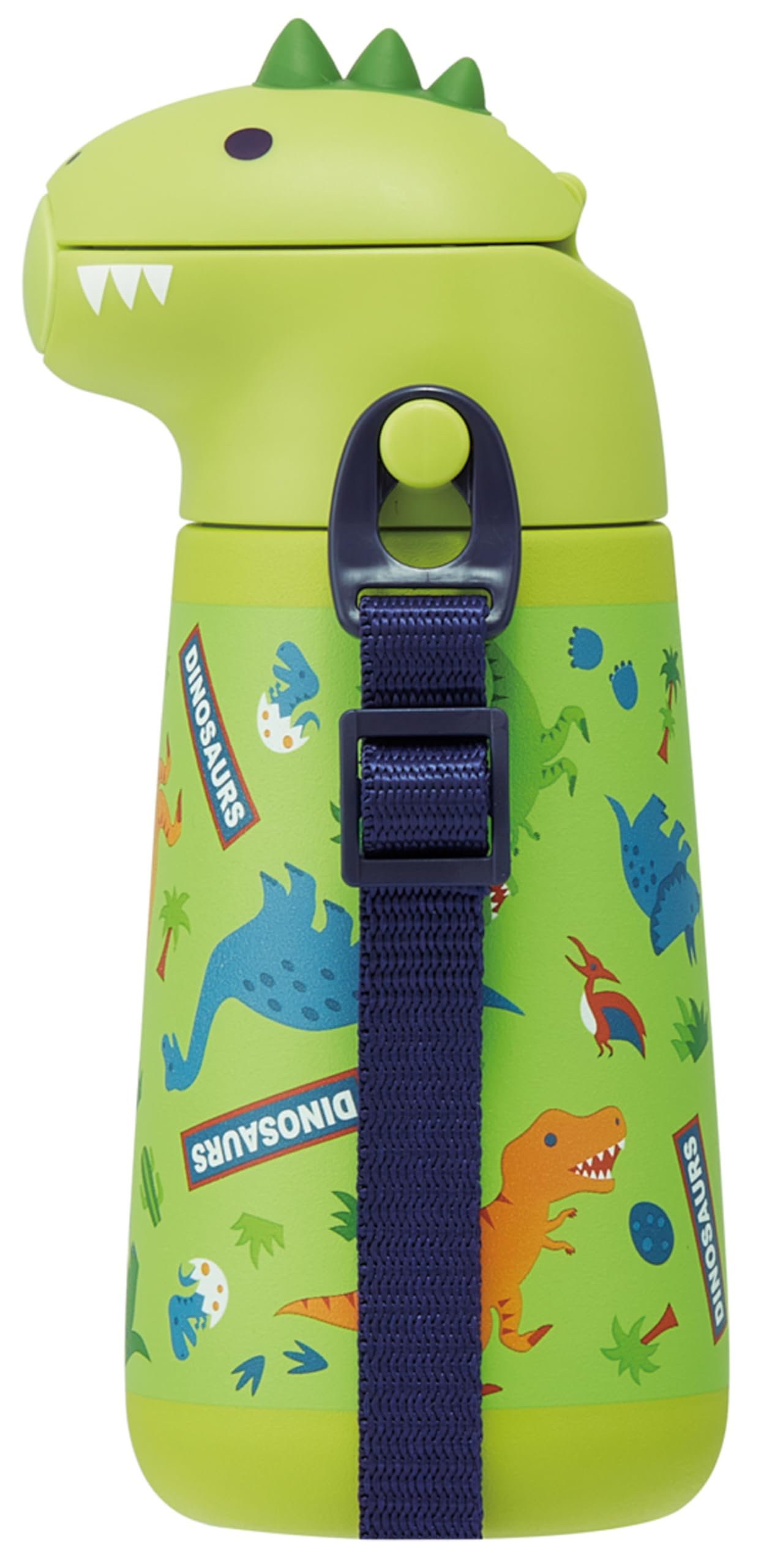 Skater Die Cut Bottle with Straw Water Bottle 420ml Dinosaur PSHC4DK-A