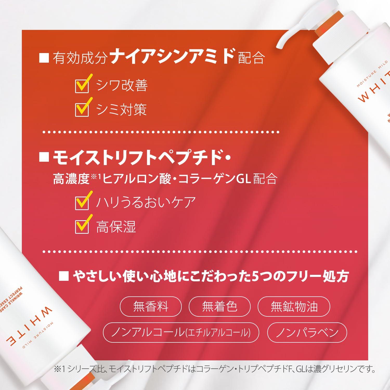 모이스츄어 마일드 화이트 링클 케어 퍼펙트 에센스 올인원 펌프식 230mL 【의약부외품】 니아신아미드 배합 기미 대책 주름 개선 에이징 케어