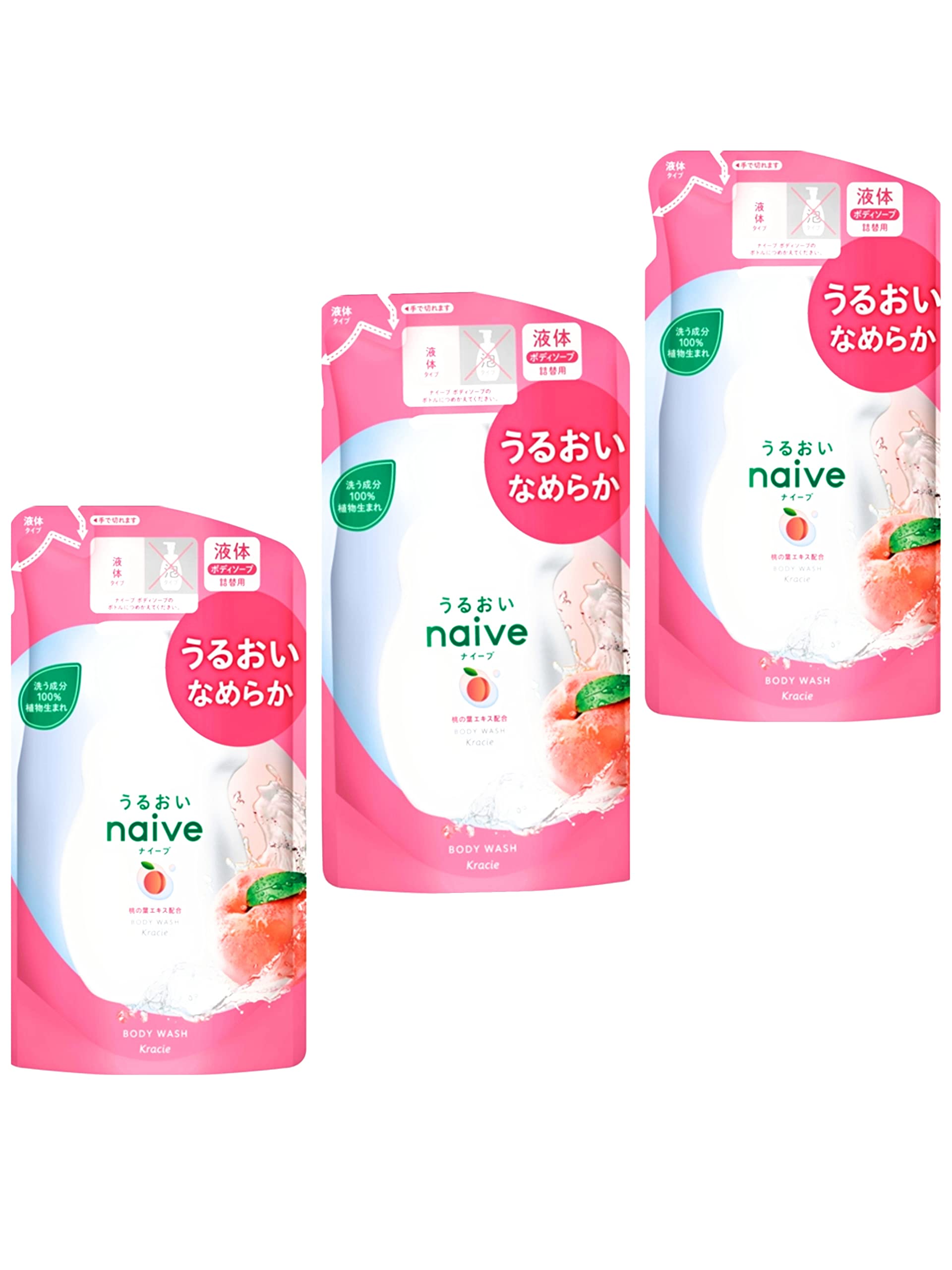 [Bulk purchase] Naive body soap (with peach leaf extract) refill x 3 pieces