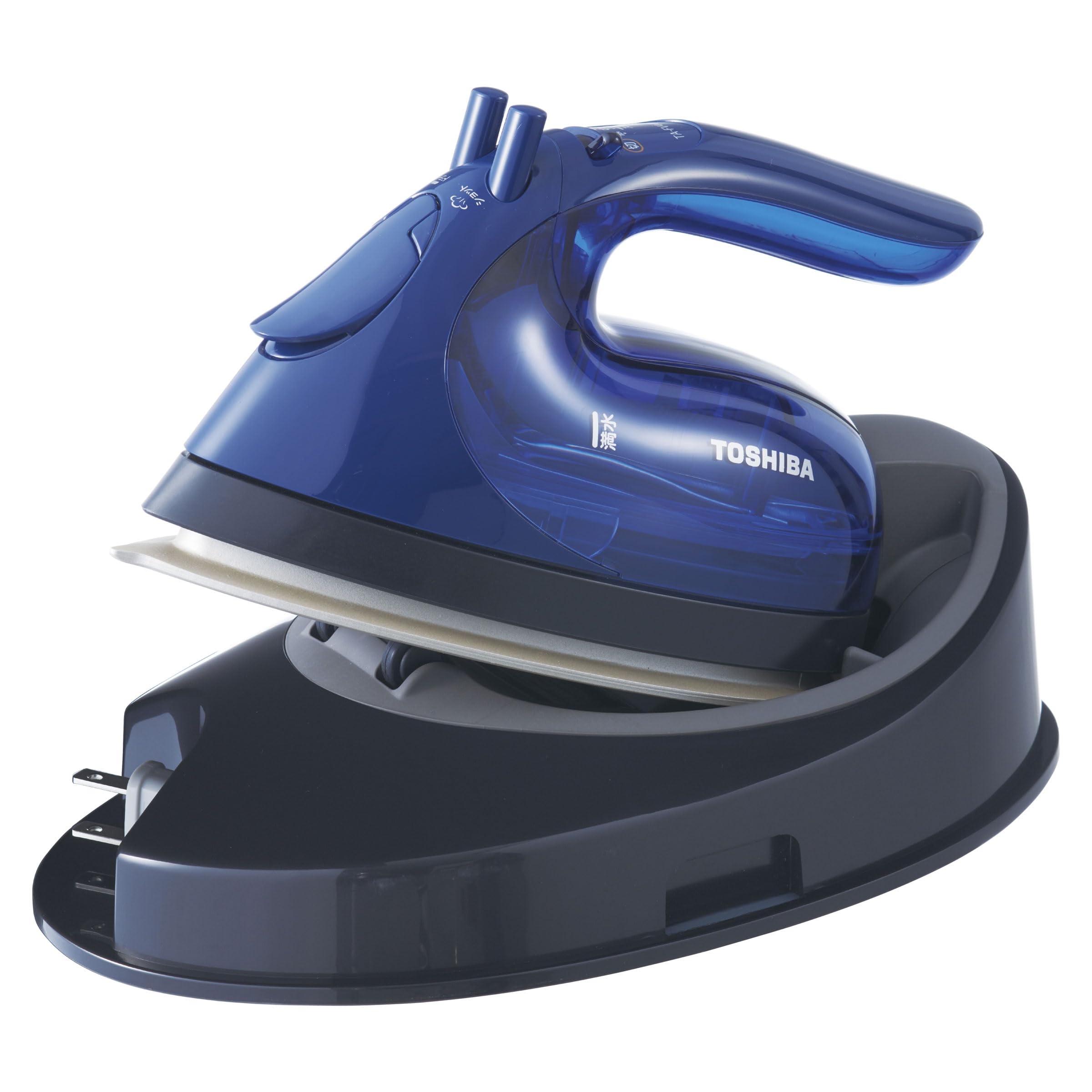 TOSHIBA Iron Steam Clothes Steamer Cordless TA-FV440 Lightweight Approx. 0.9kg Compact Steam Duration Approx. 2 minutes Steam Volume Approx. 5ml/min Silver Titanium Coat Leave It On Navy Blue