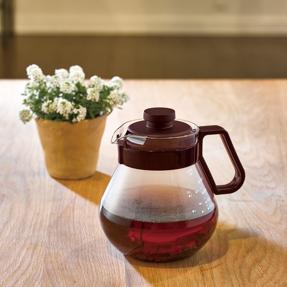 HARIO Tea & Coffee Server Time 1,000ml Brown Coffee Server Heat Resistant Glass Made in Japan TCN-100CBR