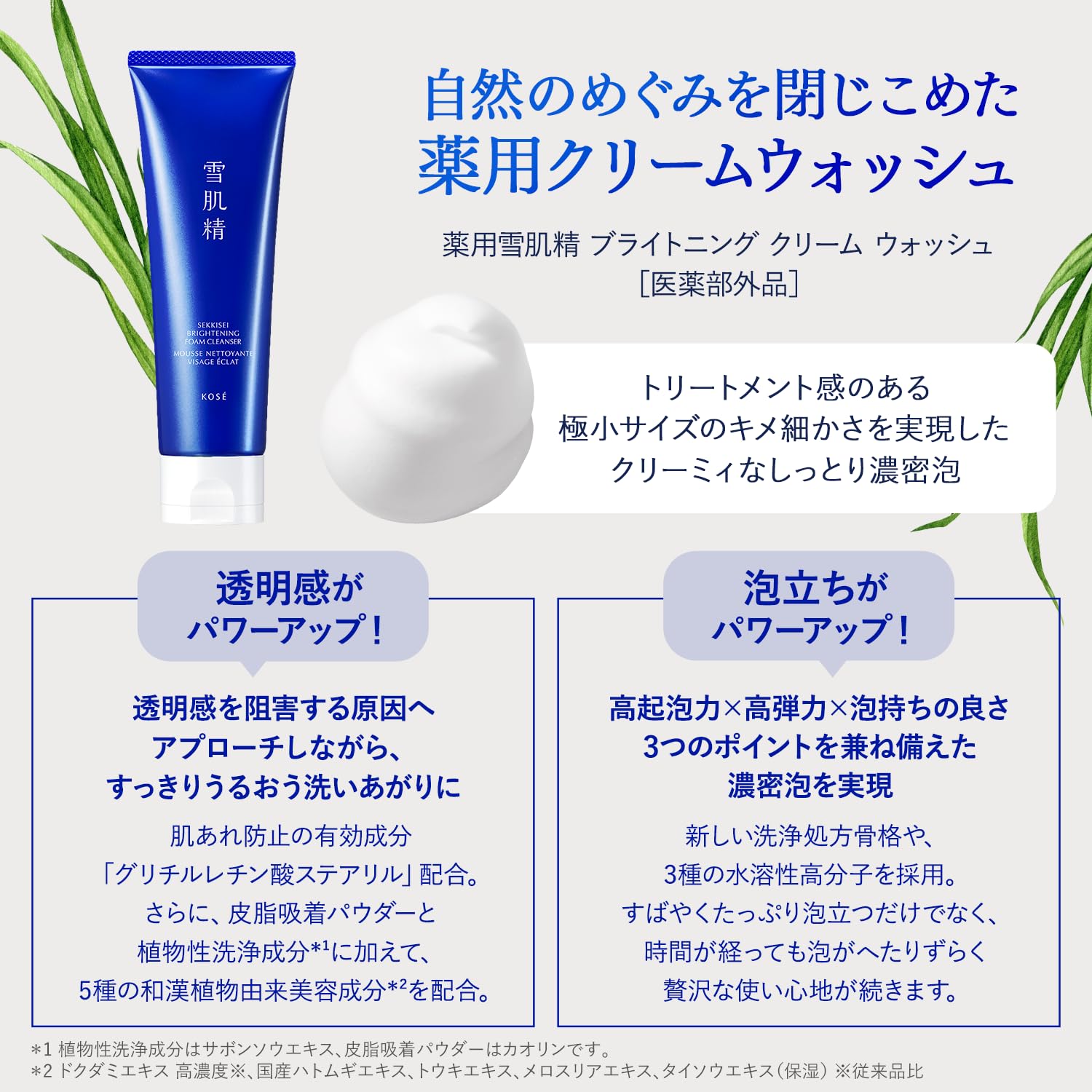 눈 피부 정 세안 폼 【의약 부외품】 약용 눈 피부 정 브라이트닝 크림 워시 20g 세안료 세안 폼 으깬 모공 각질 거품 촉촉한 화한 식물 하톰기 추출물
