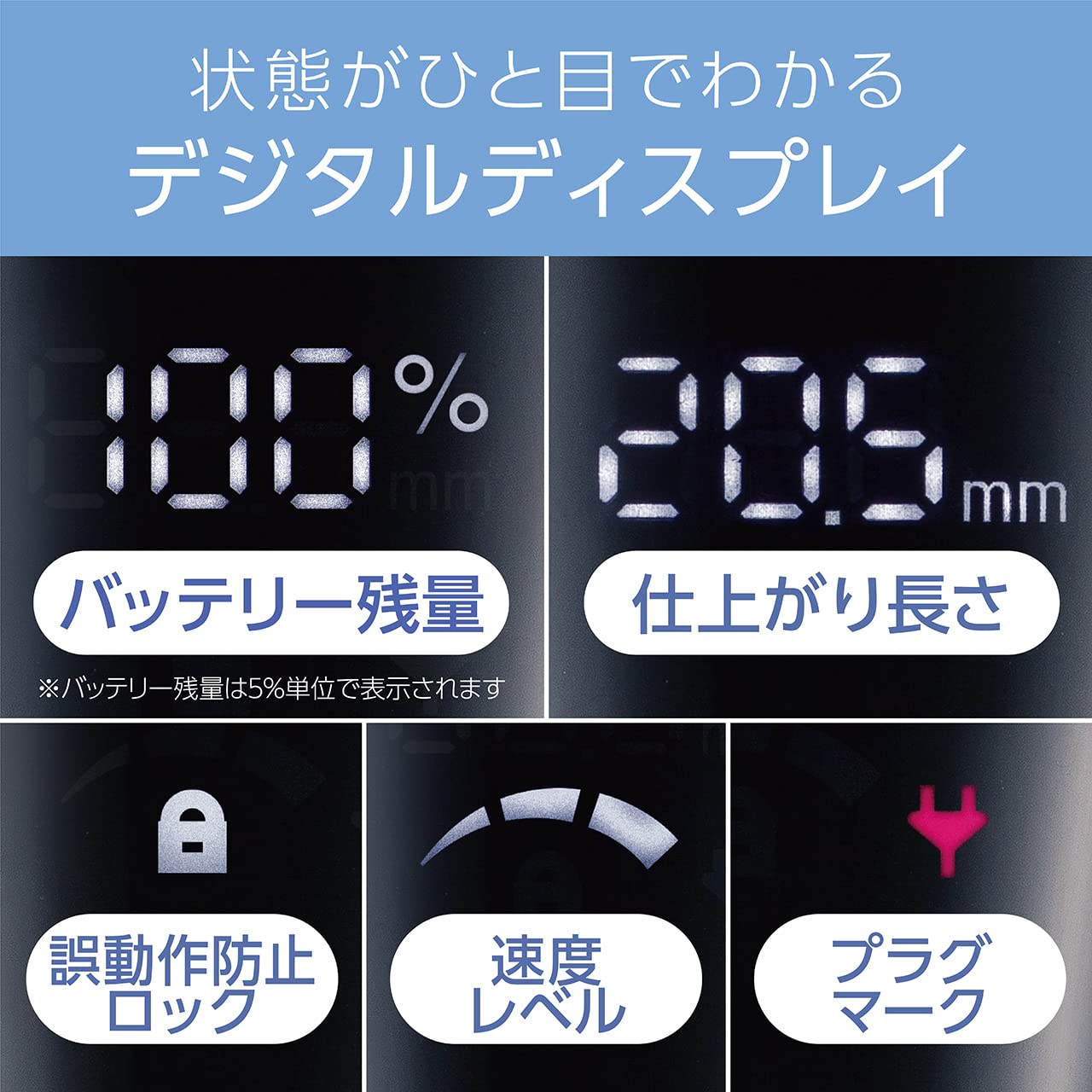 Koizumi Hair Cutter Clipper Digital Rechargeable/AC Type Length Adjustment 58 Levels Compatible with Overseas Black KHB-0900/K