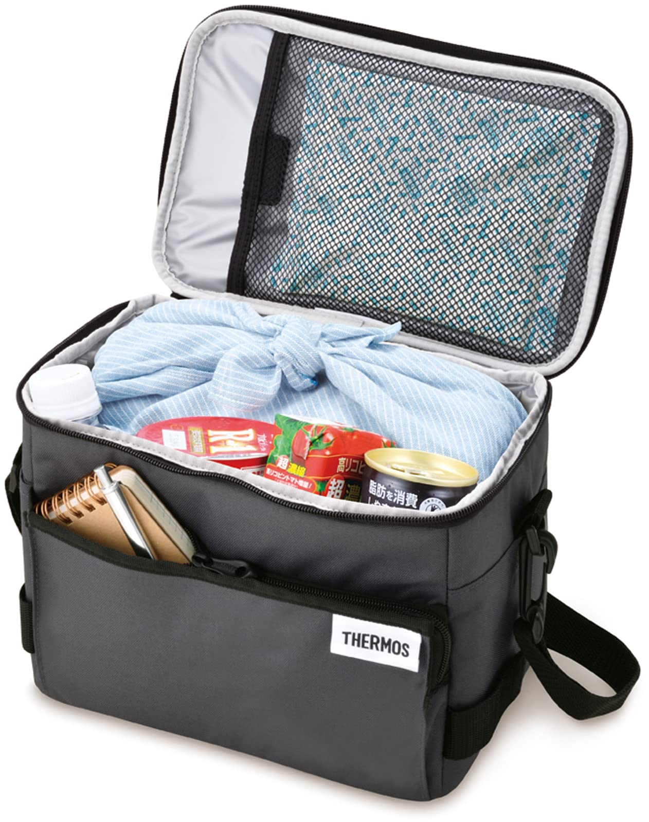 Thermos Soft Cooler 5L Black RFD-005 BK Cooling Bag 5 Layer Insulation Structure Foldable and Compact Water Repellent Fabric Box Type