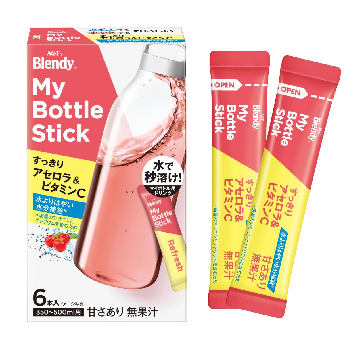 AGF Blendy My Bottle Stick Refreshing Acerola & Vitamin C 6 bottles x 3 boxes [Hydration support] [For water bottles]