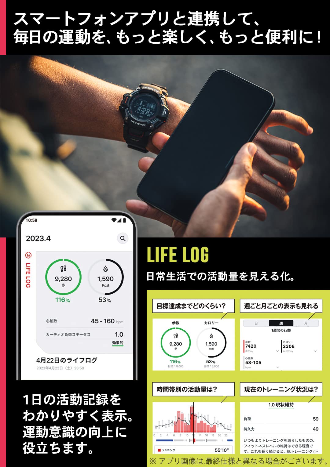 [카시오] 손목시계 지쇼크[국내 정규품] G-SQUAD GPS 심박계 Bluetooth 탑재 GBD-H2000-1 AJR 맨즈 블랙