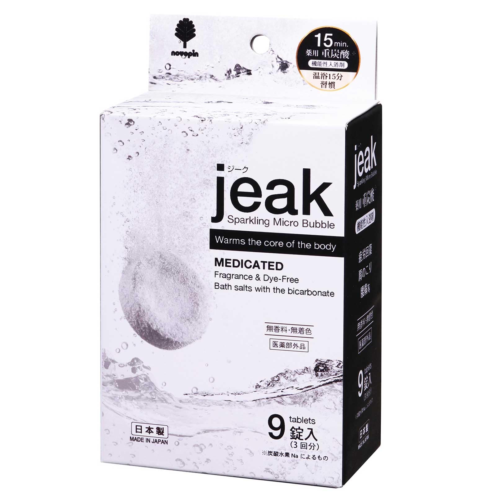 Medicated bicarbonate functional bath additive jeak 15g x 9 tablets