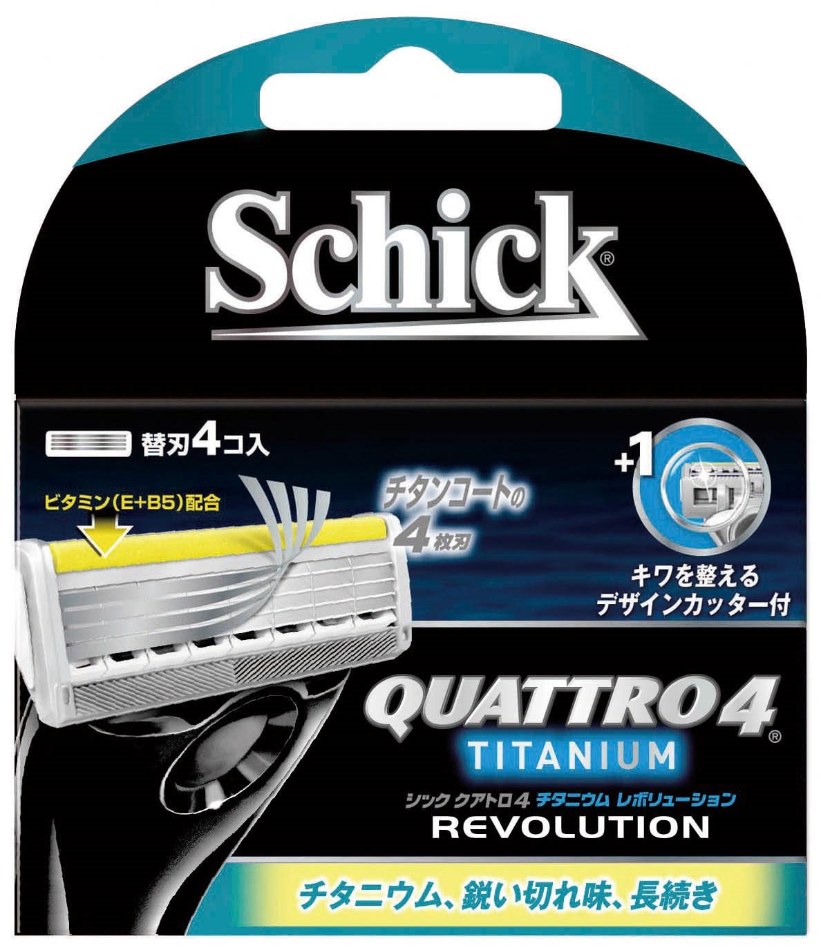 Lưỡi thay thế Titanium Revolution 4 lưỡi Schick Quattro 4 (4 chiếc)