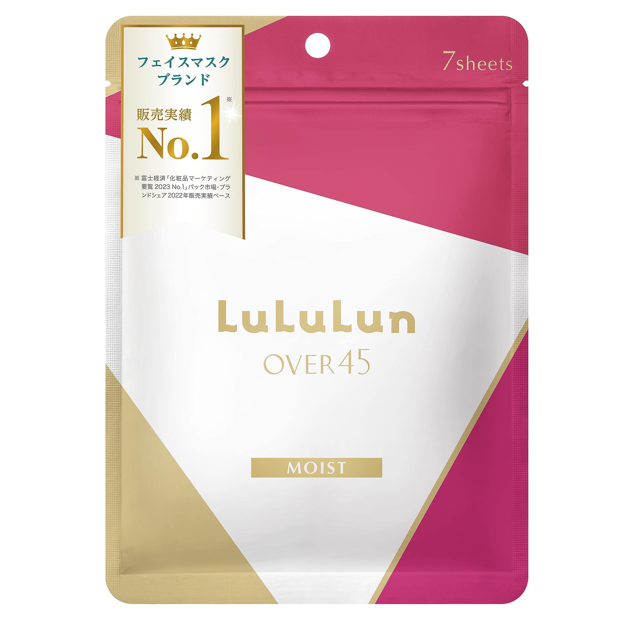 LuLuLun 루루룬 OVER45 카멜리아 핑크(모이스트) 7장입 팩 페이스팩 시트 마스크 일본제 어른 피부