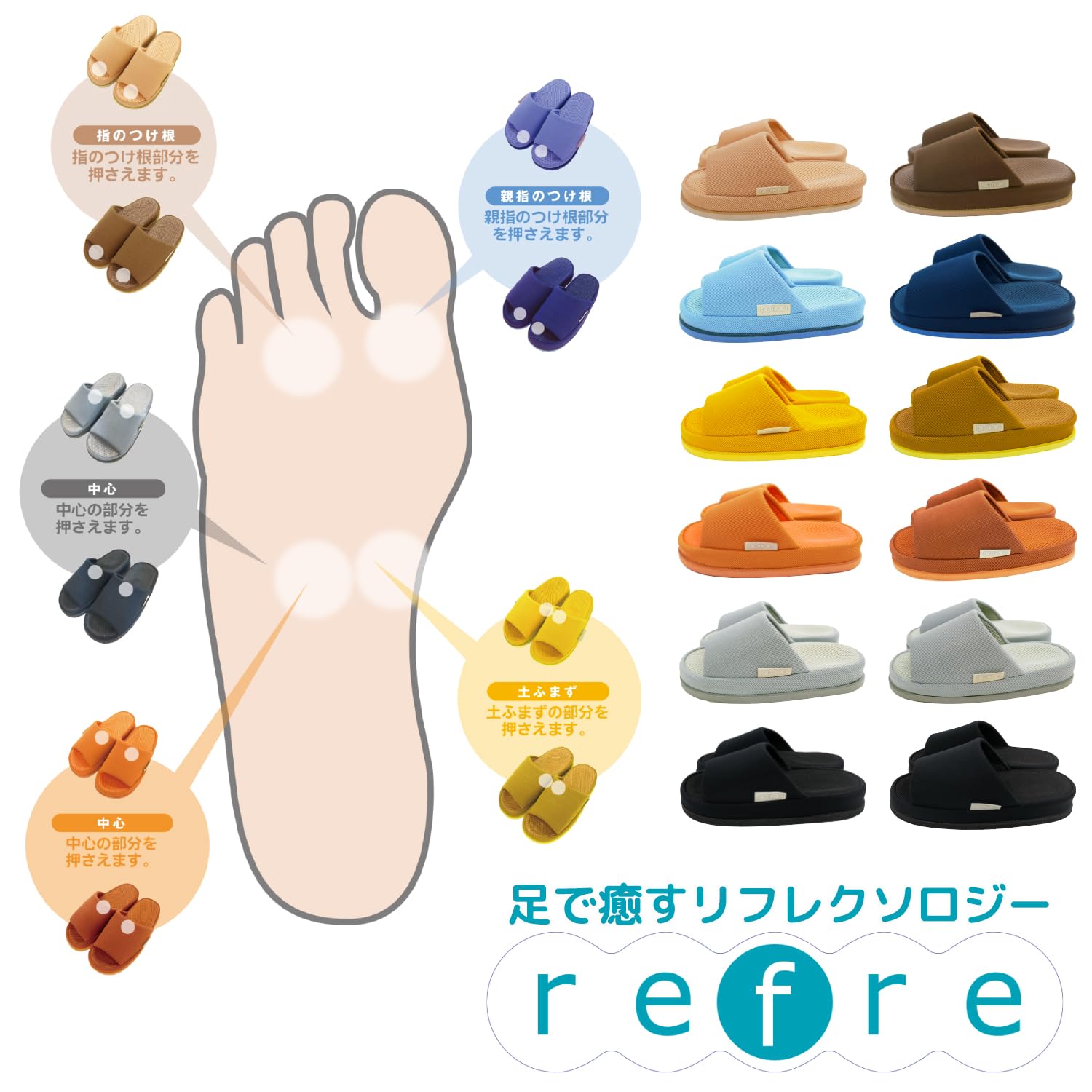 Okumura Slipper Refre Moderately Stimulates the Base of the Toes M Beige NRAA5900BE Pressure Point Massage
