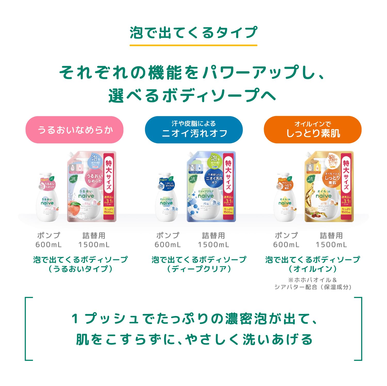 Naive Foam Body Soap Oil In Refill