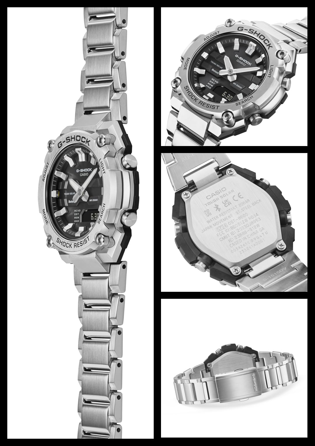 [Casio] G-Shock Watch [Domestic Genuine Product] G-STEEL Bluetooth Equipped with Solar GST-B600D-1AJF Men's Silver