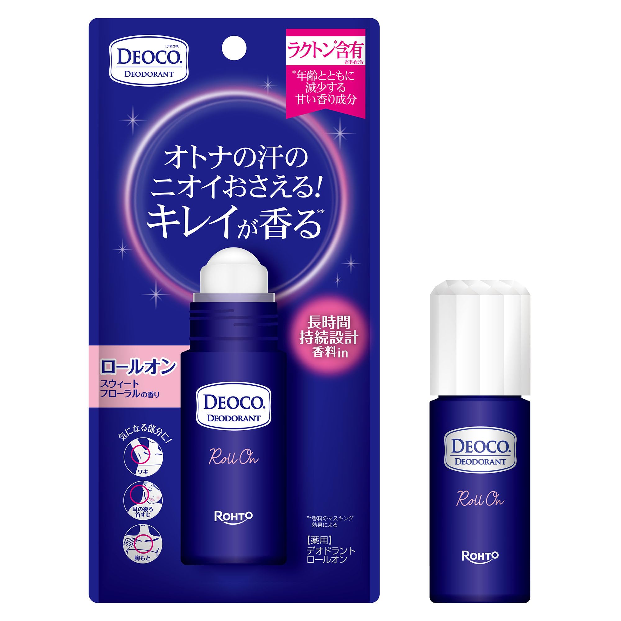 DEOCO Medicated Deodorant Roll-on 30ml (Lactone Contains Sweet Floral Fragrance) [Quasi-drug]