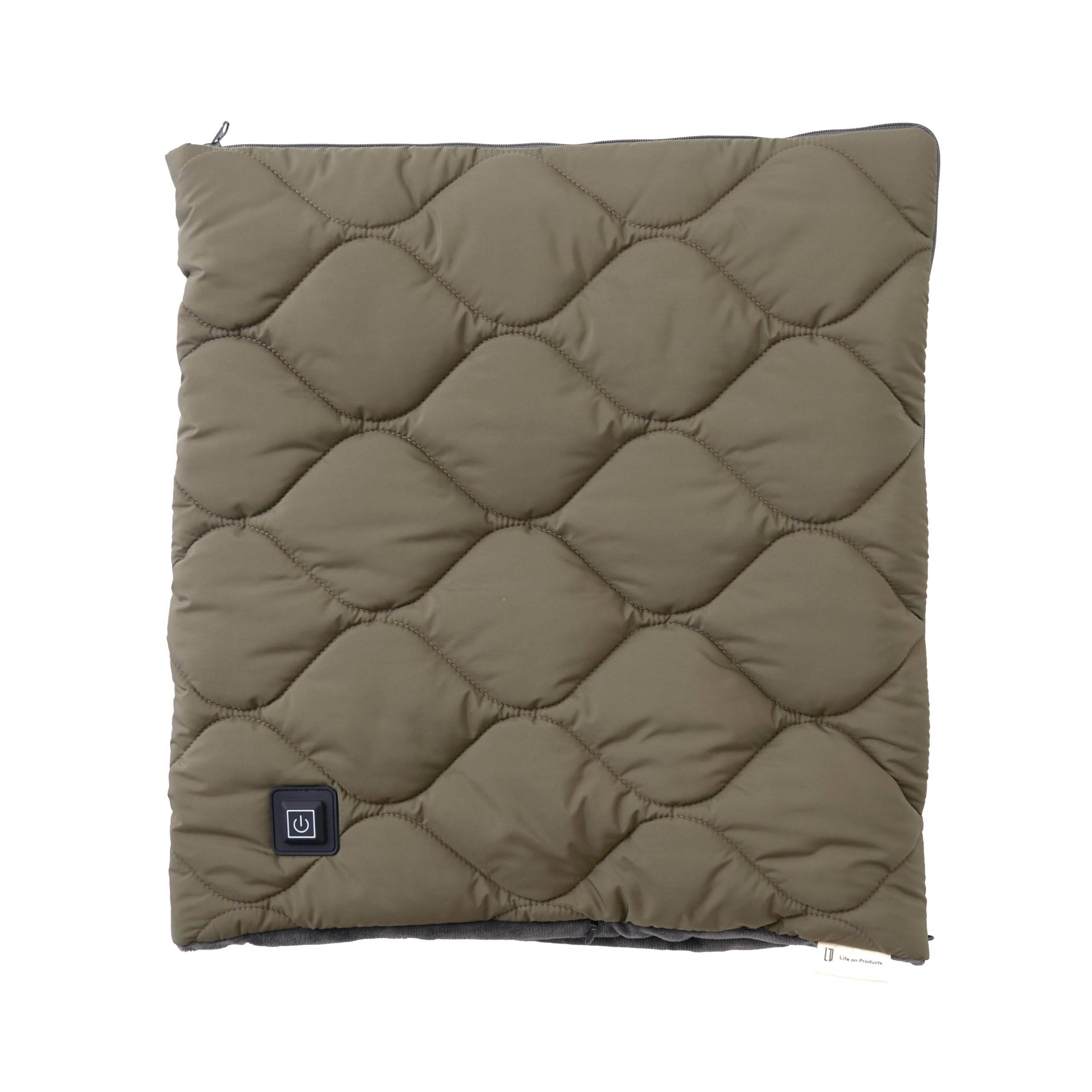 Life on Products Warm Quilted USB Powered 2WAY Foot Warmer Quilted Material Hand Washable 3 Temperature Settings Khaki LCAWA013