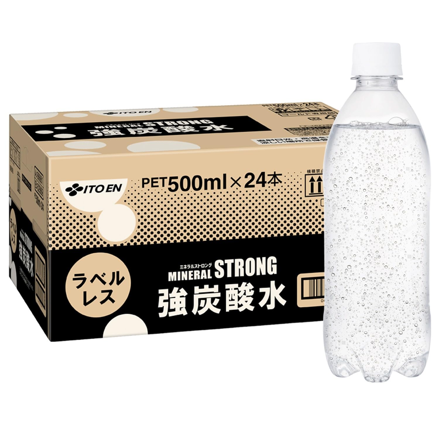 Mineral Strong Itoen Labelless Strong Carbonated Water 500ml x 24 bottles