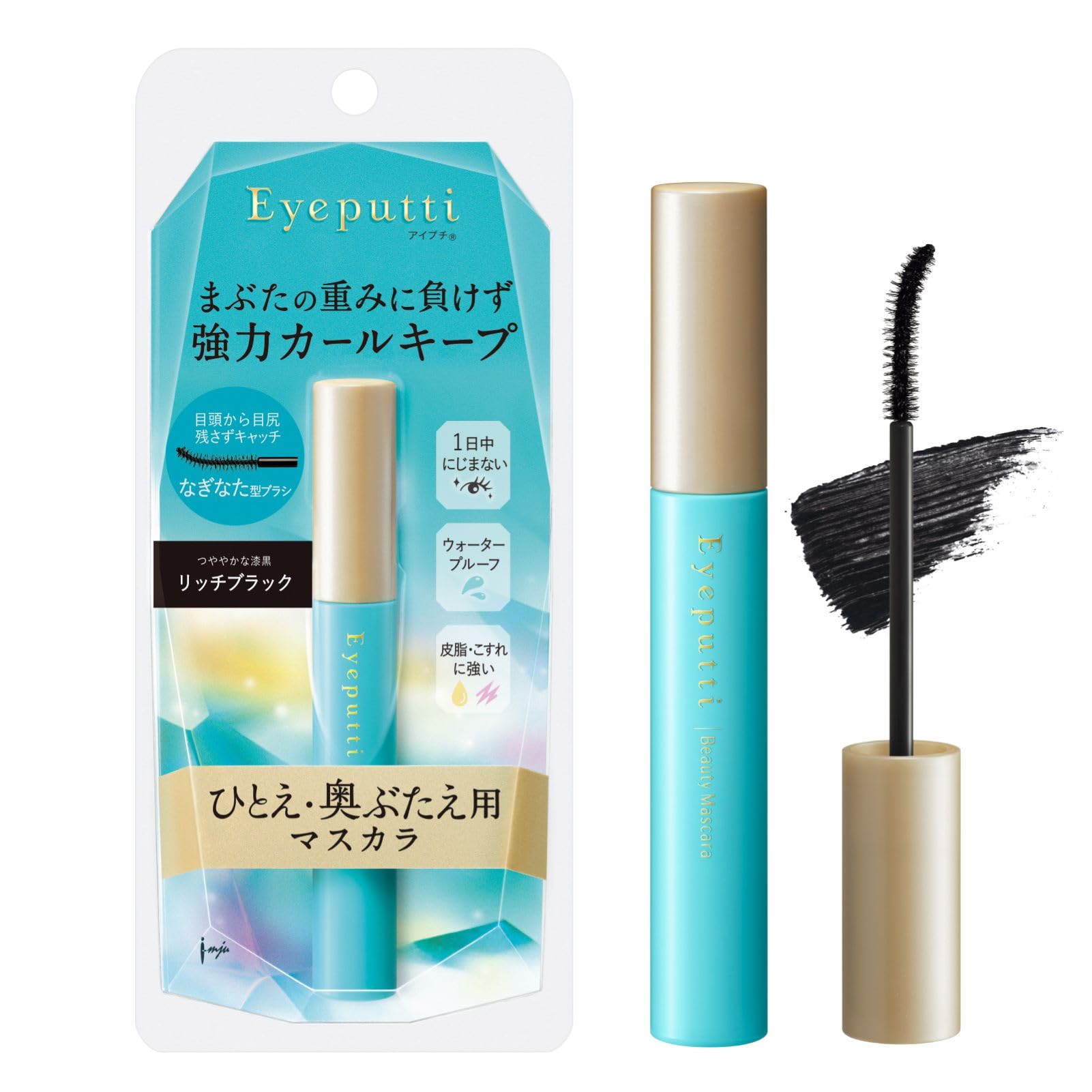 Mascara Eyeputti cho Hitoe và Okubutae 01 Curl đen đậm giữ chống thấm nước