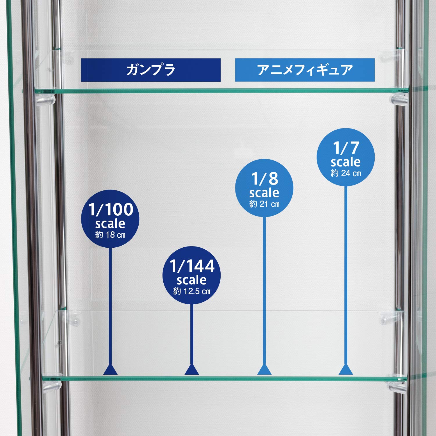 Fuji Boeki Collection Case Figure Case 4 Tiers Width 42.5 x Depth 36.5 x Height 120cm White Full Glass Assembly Product Low Type 97341