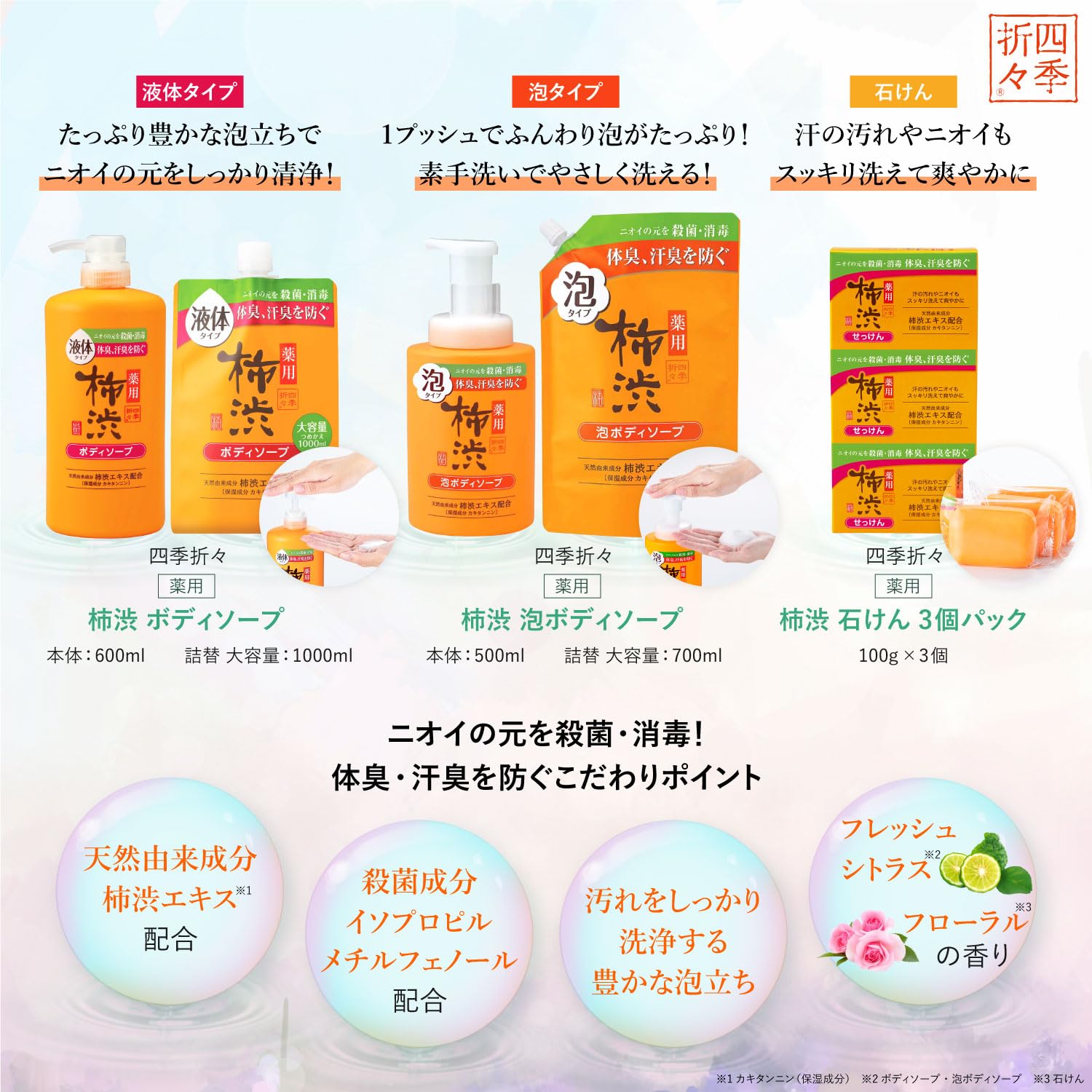 Kumano Yushi Medicated Persimmon Shibu Foaming Body Soap 500ml
