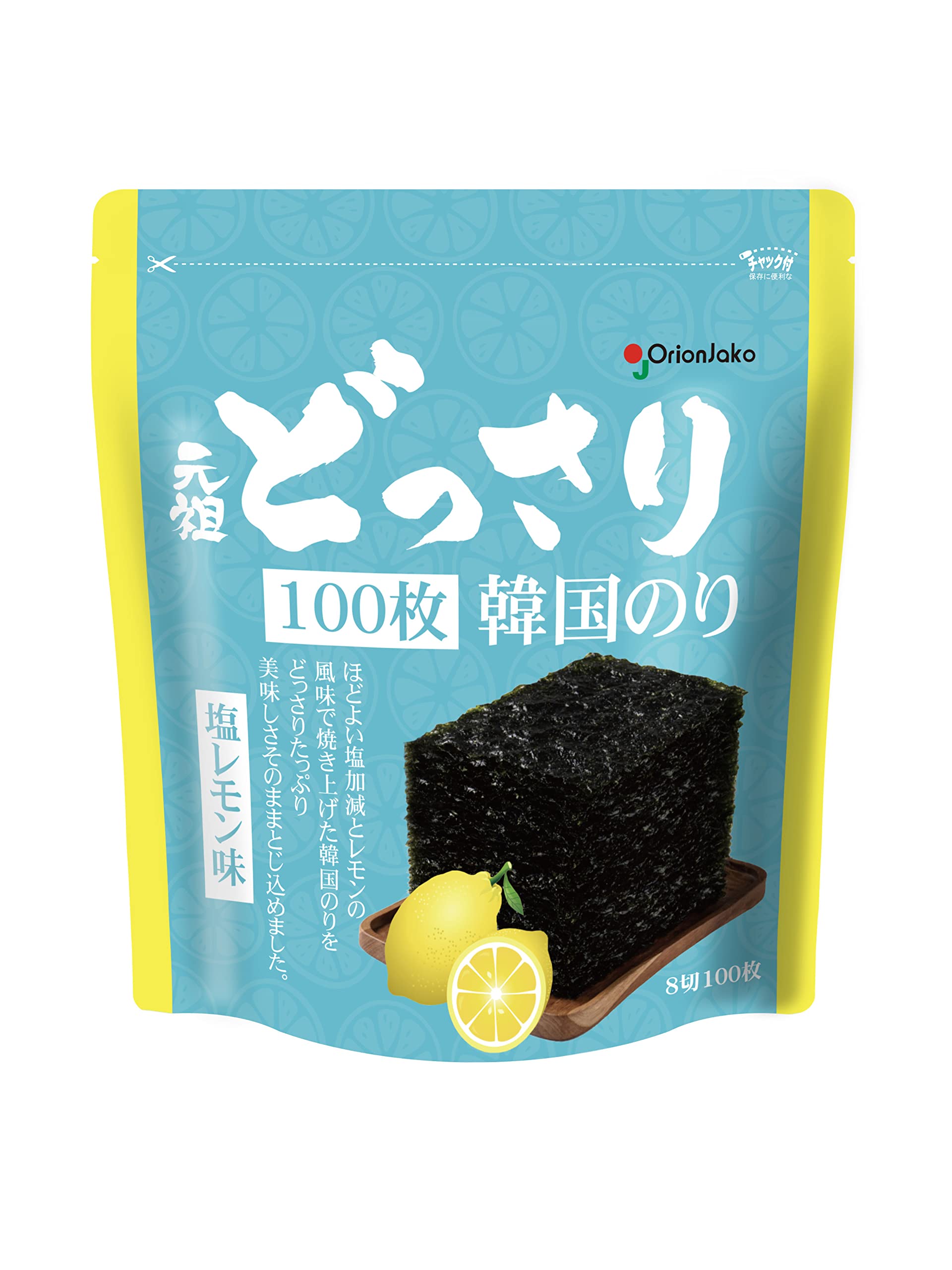 Orion Jaco, Korean seaweed, salted lemon flavor, 8 slices, 100 pieces