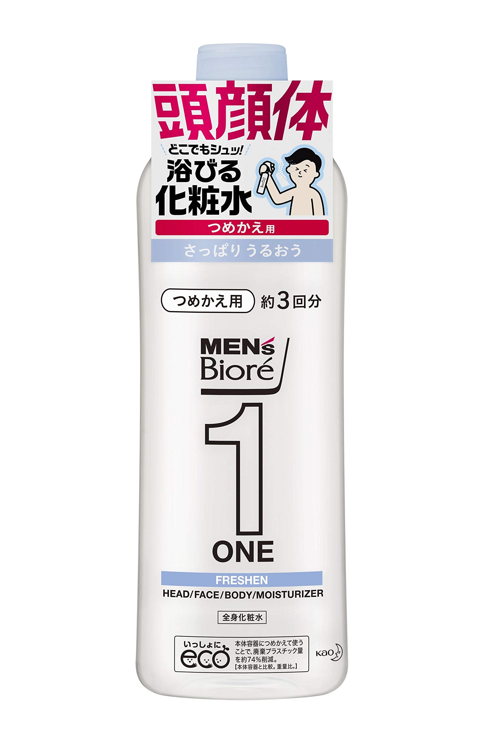 맨즈 비올레 원 (ONE) 전신 화장수 스프레이 깔끔한 윤택 타입 리필용 340ml << 머리 · 얼굴 · 몸에 사용할 수있는 전신 용 화장수