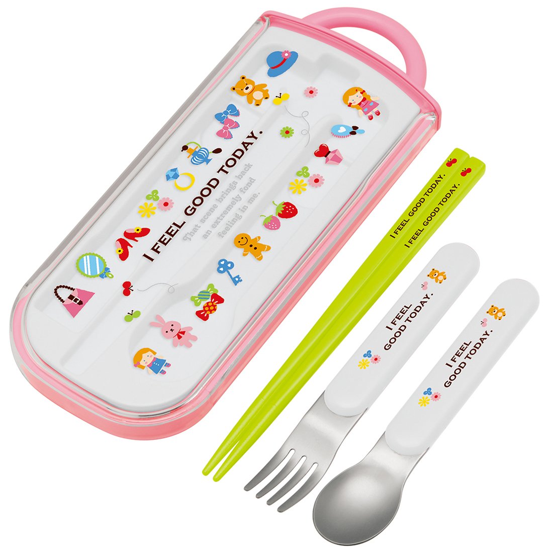 Skater Children's Trio Set Chopsticks Spoon Fork My Favorites Made in Japan TCS1AM