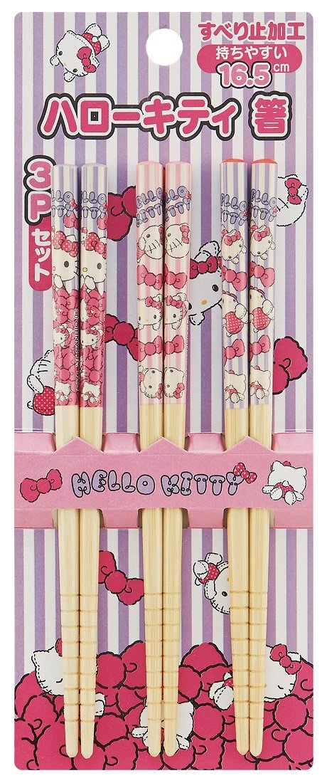 Skater Bamboo Chopsticks Chopsticks 16.5cm Set of 3 Hello Kitty Sanrio ANT2T-A