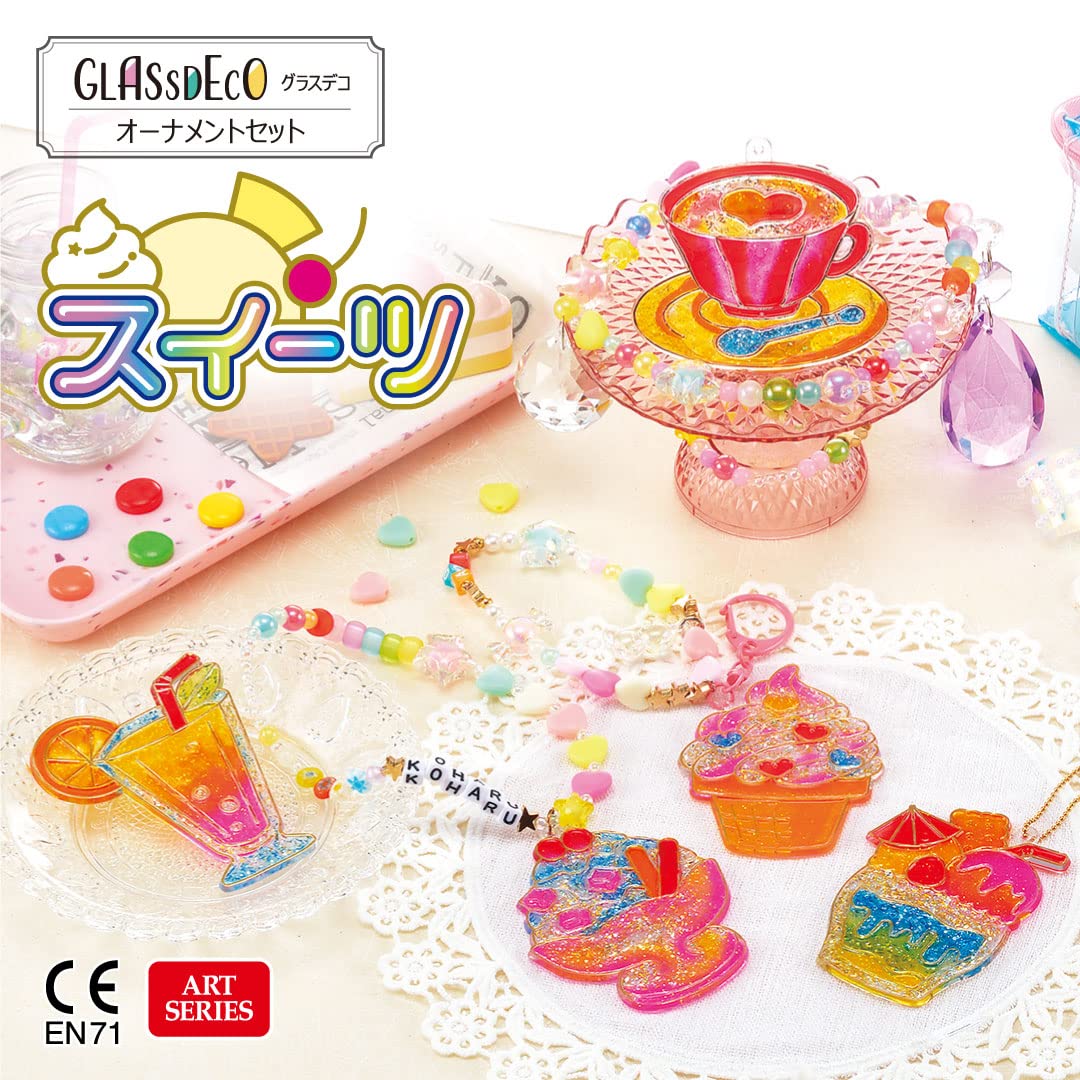 Yamato Glass Deco Ornament Set 6 Colors 6 Plate Sweets GDS6-W1