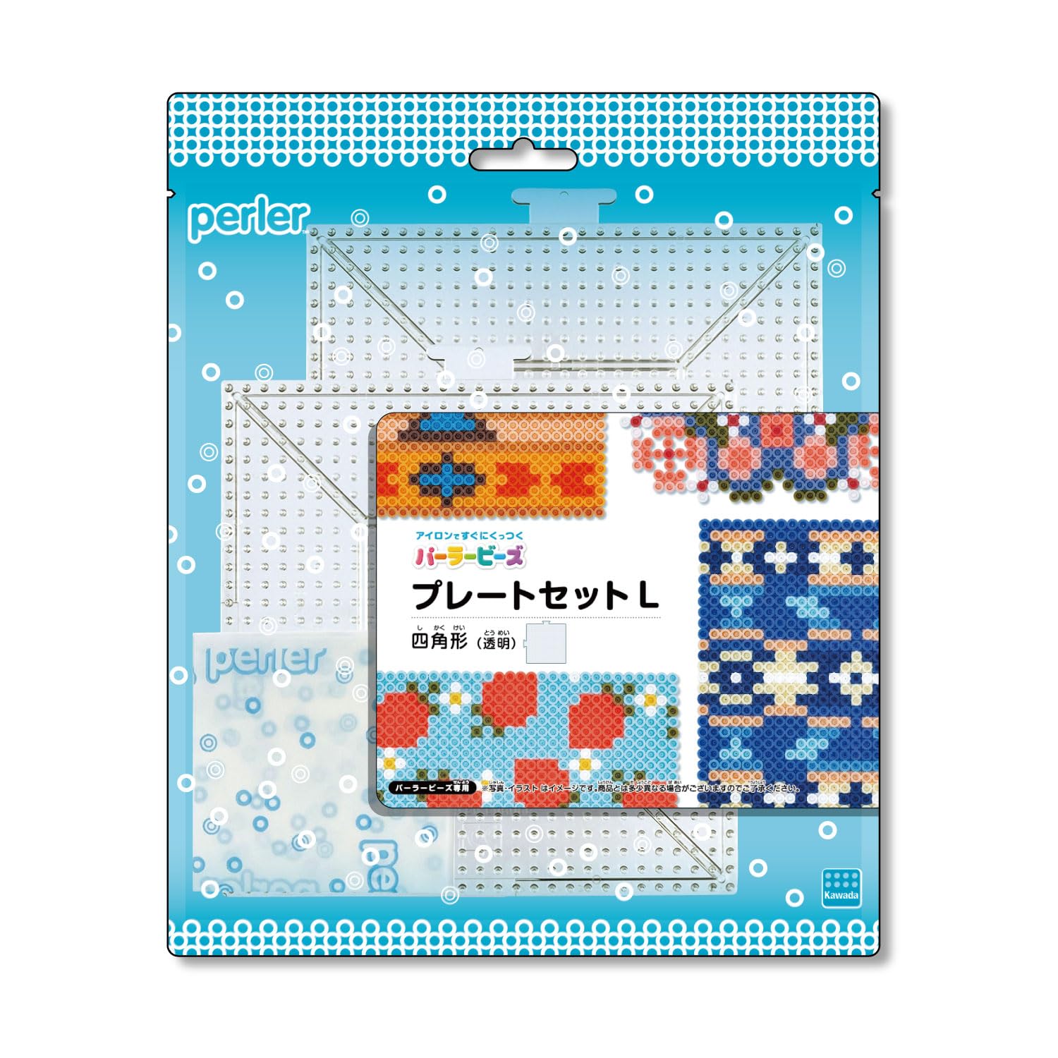 Kawada Perler Beads Plate Set L Square (Transparent) for Ages 5 and Up Iron Beads Toy Hobby 80-30026