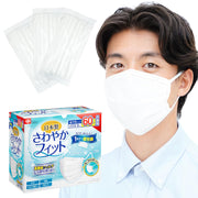 [렉]일본제 부직포 마스크 상쾌 피트 보통 사이즈 60장입(개 포장) 175×90mm /폭넓은 고무/JIS규격 적합/전국 마스크 공업회/VFE BFE PFE 99%가드/가드 엠보싱 가공으로 볼에 피트