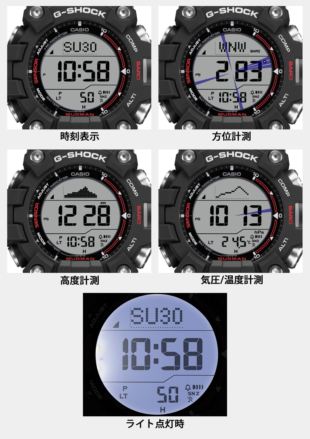 [카시오] 손목시계 지쇼크[국내 정규품] MUDMAN 전파 솔러 환경 배려 소재 채용 GW-9500-1 JF 맨즈 블랙