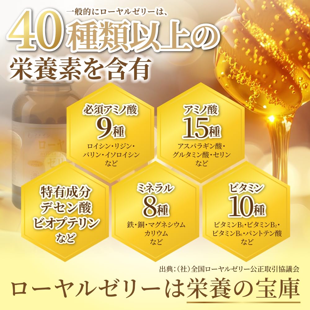 Fine Royal Jelly 1200 Contains dried royal jelly (3-6 tablets/180 tablets per day)
