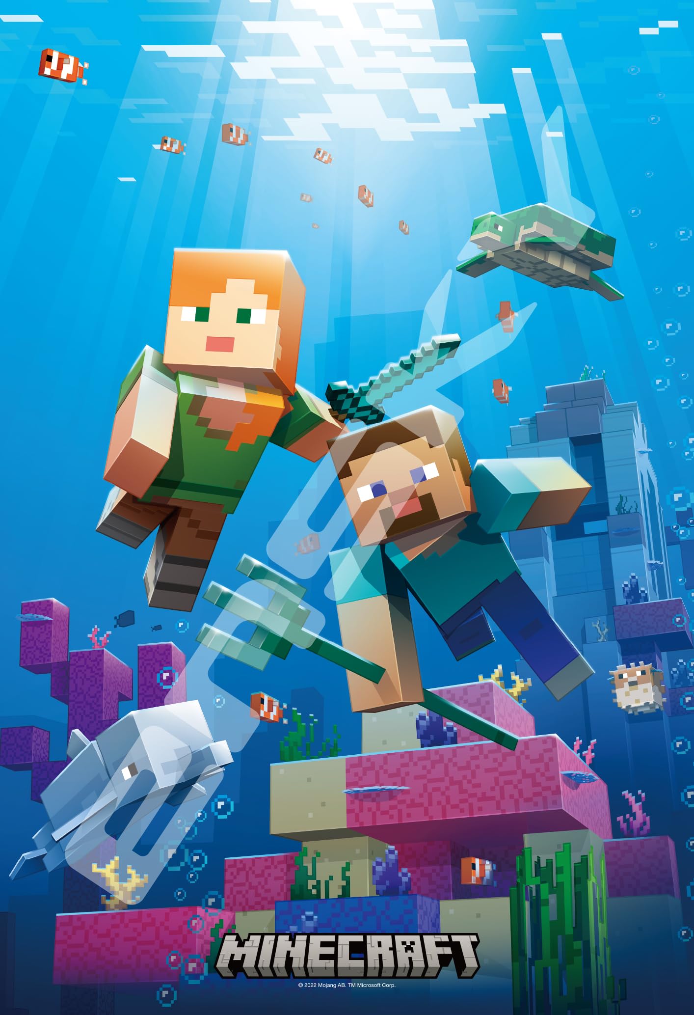 ENSKY MINECRAFT Minecraft Aquatic 26 x 38cm Art Crystal Jigsaw Puzzle 300 Pieces ART CRYSTAL JIGSAW 300-AC052