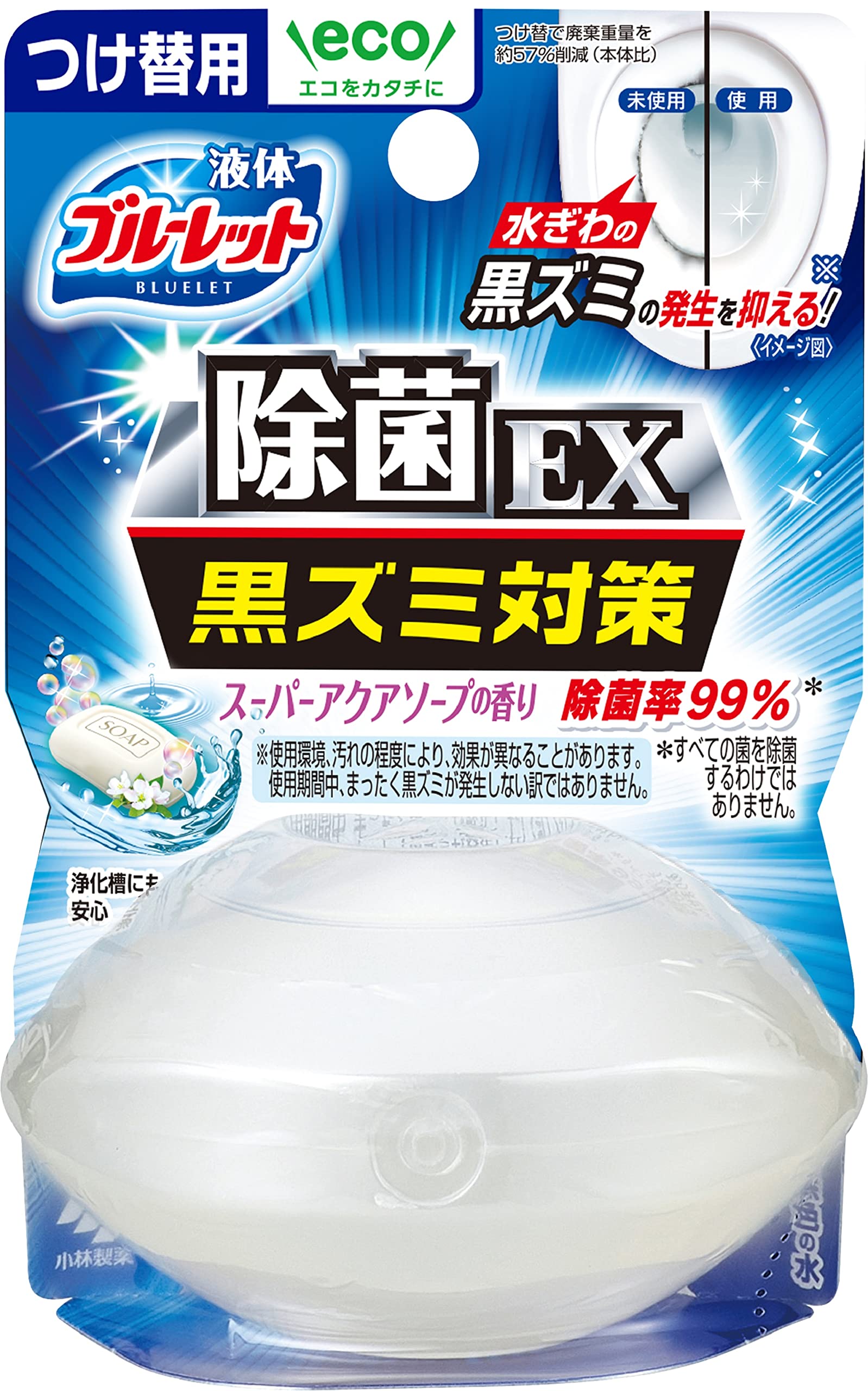 Bluelet Liquid Disinfectant EX (EX) Liquid Disinfectant Toilet Tank Aromatic Cleaner Super Aqua Soap Scent Refill 70ml