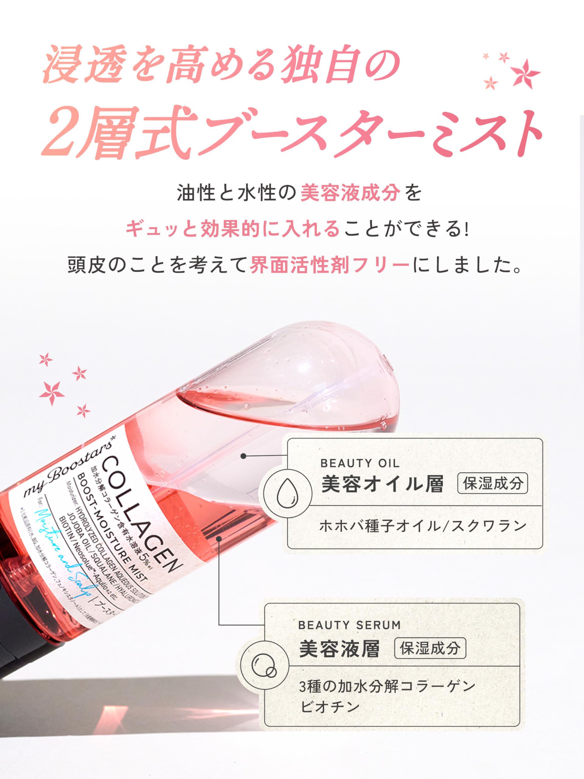 My Boostars 부스터 헤어 미스트 콜라겐 헤어 도입 미용액 90ml 스컬프 & 모이스처
