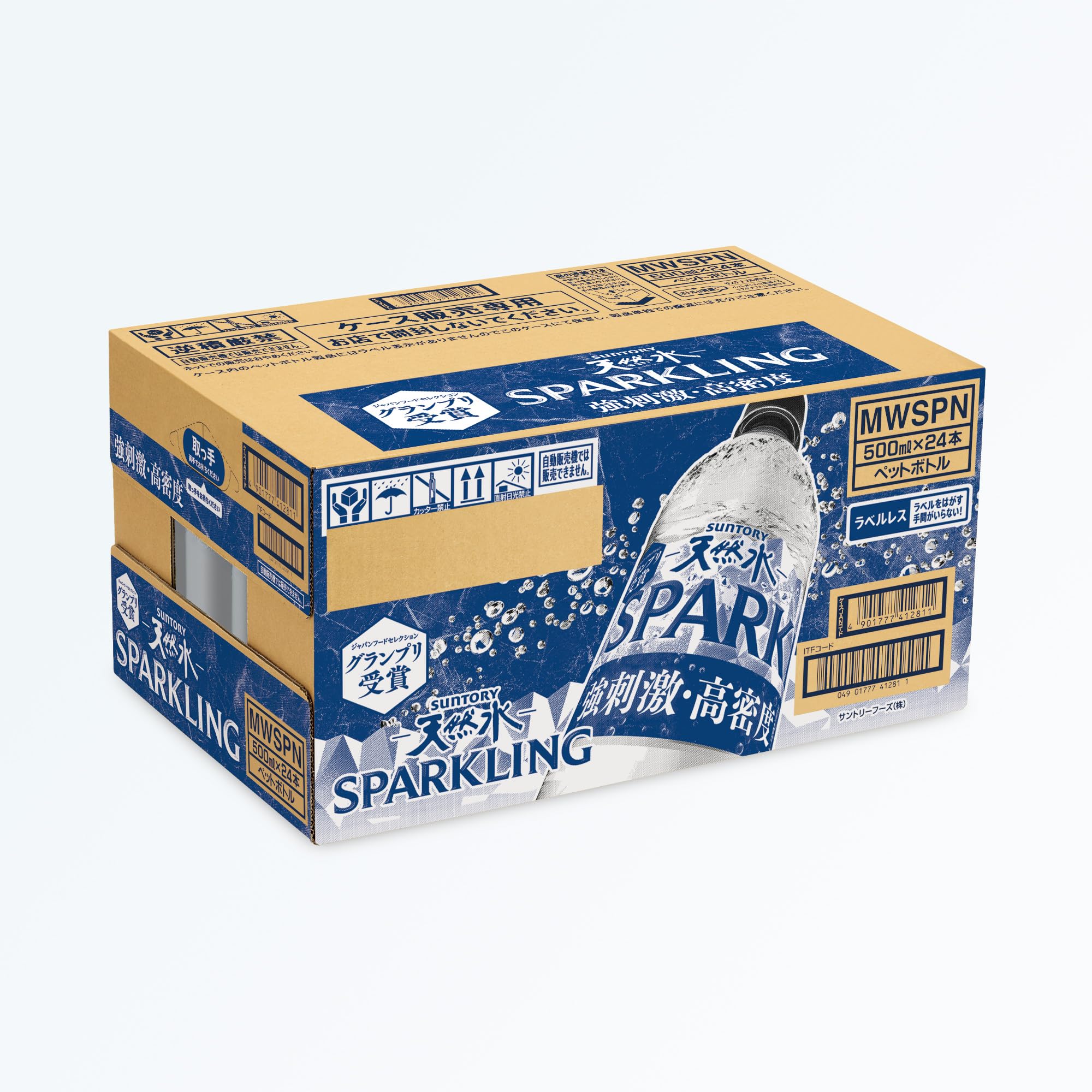 【강탄산수】산토리 천연수 SPARKLING 스파클링 라벨리스 500ml×24개 정리 판매 실시중