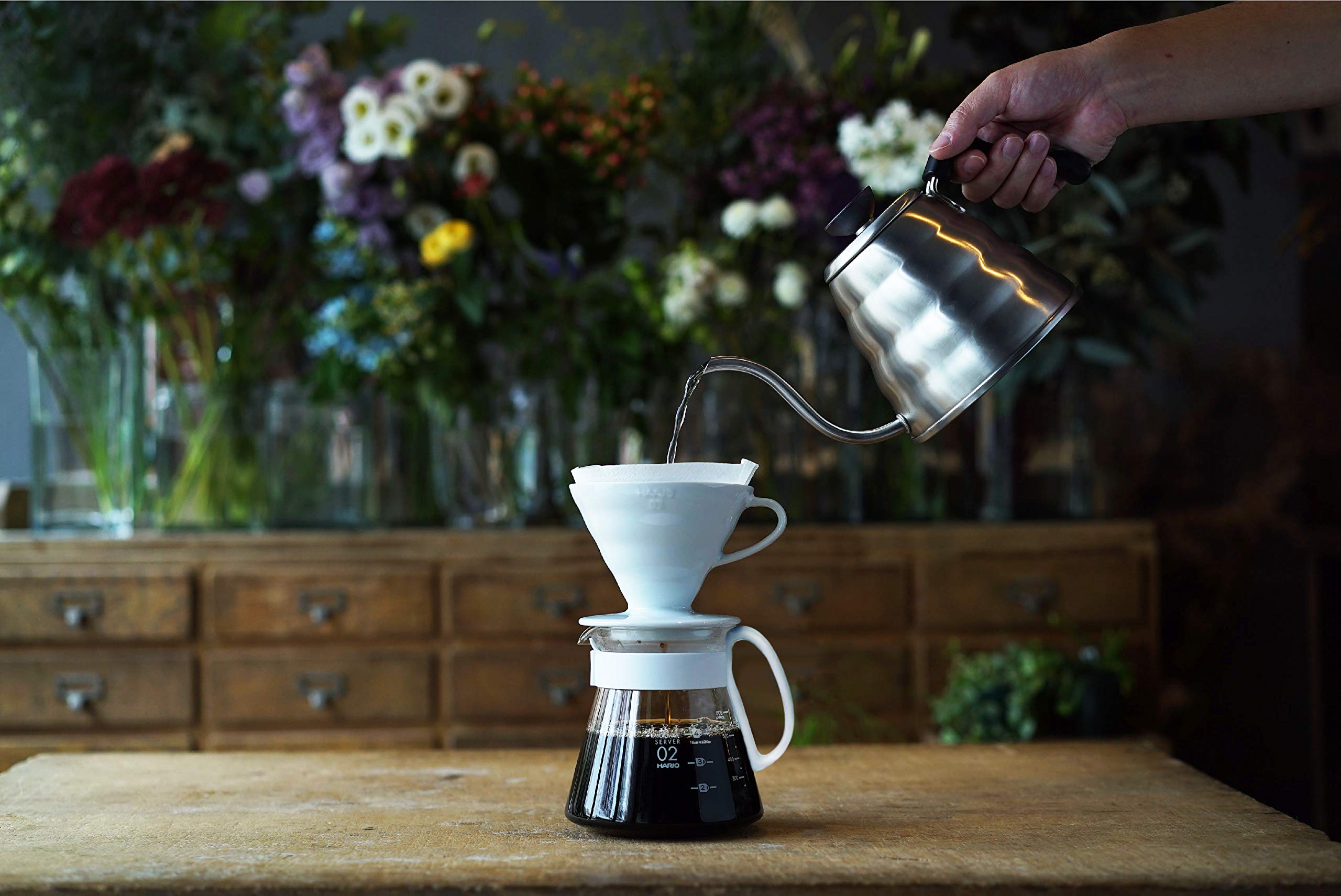 HARIO V60 Ceramic Dripper 02 Set for 1-4 Cups White Made in Japan XVDD-3012W