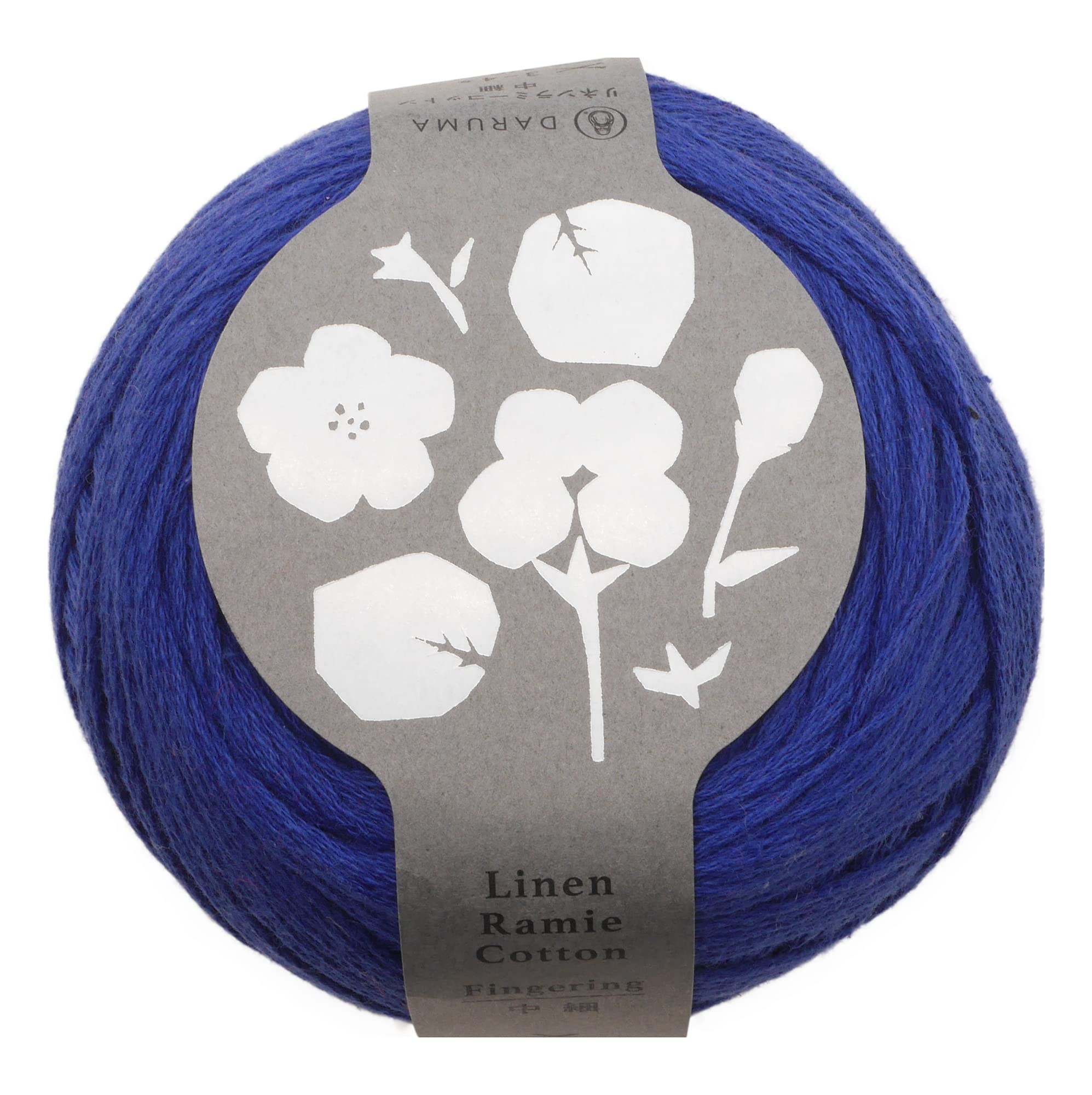 DARUMA Hand Knitted Wool Linen Ramie Cotton Medium Fine COL. 104 Royal Blue Approx. 50g 201m 4210