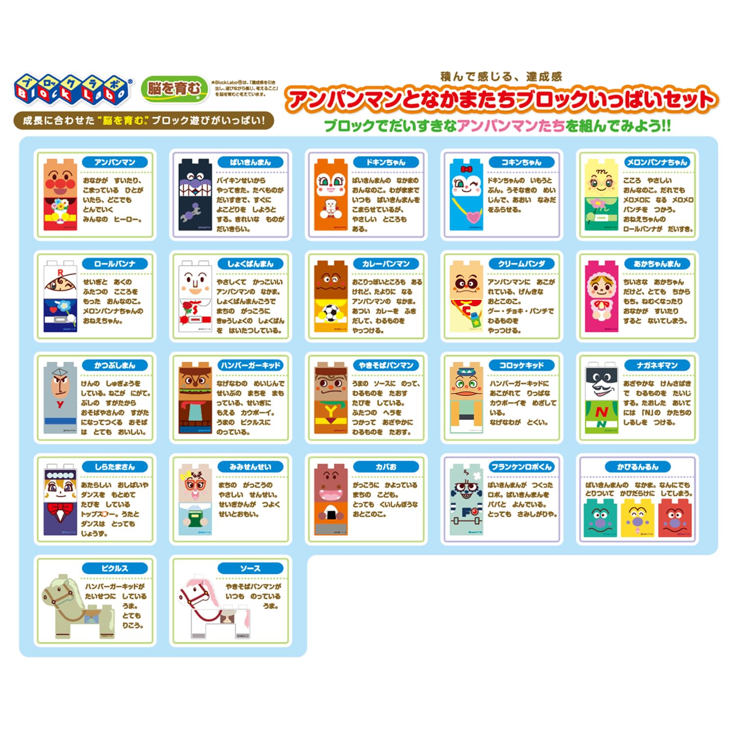 [BANDAI] Blocklabo Blocklabo Anpanman and Friends Block Set Recommended for ages 1 year and 6 months and older