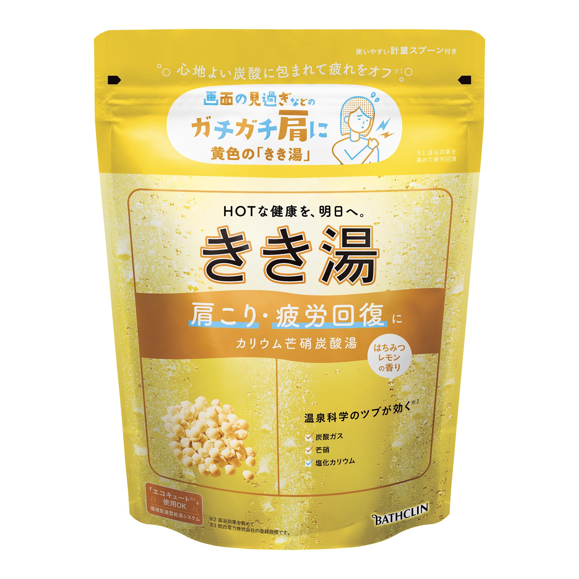 Kikiyu [Medicated bath salts] Potassium mirabilite carbonated water, honey lemon scent, 360g (approximately 12 servings) Bathclin Carbonated bath salts