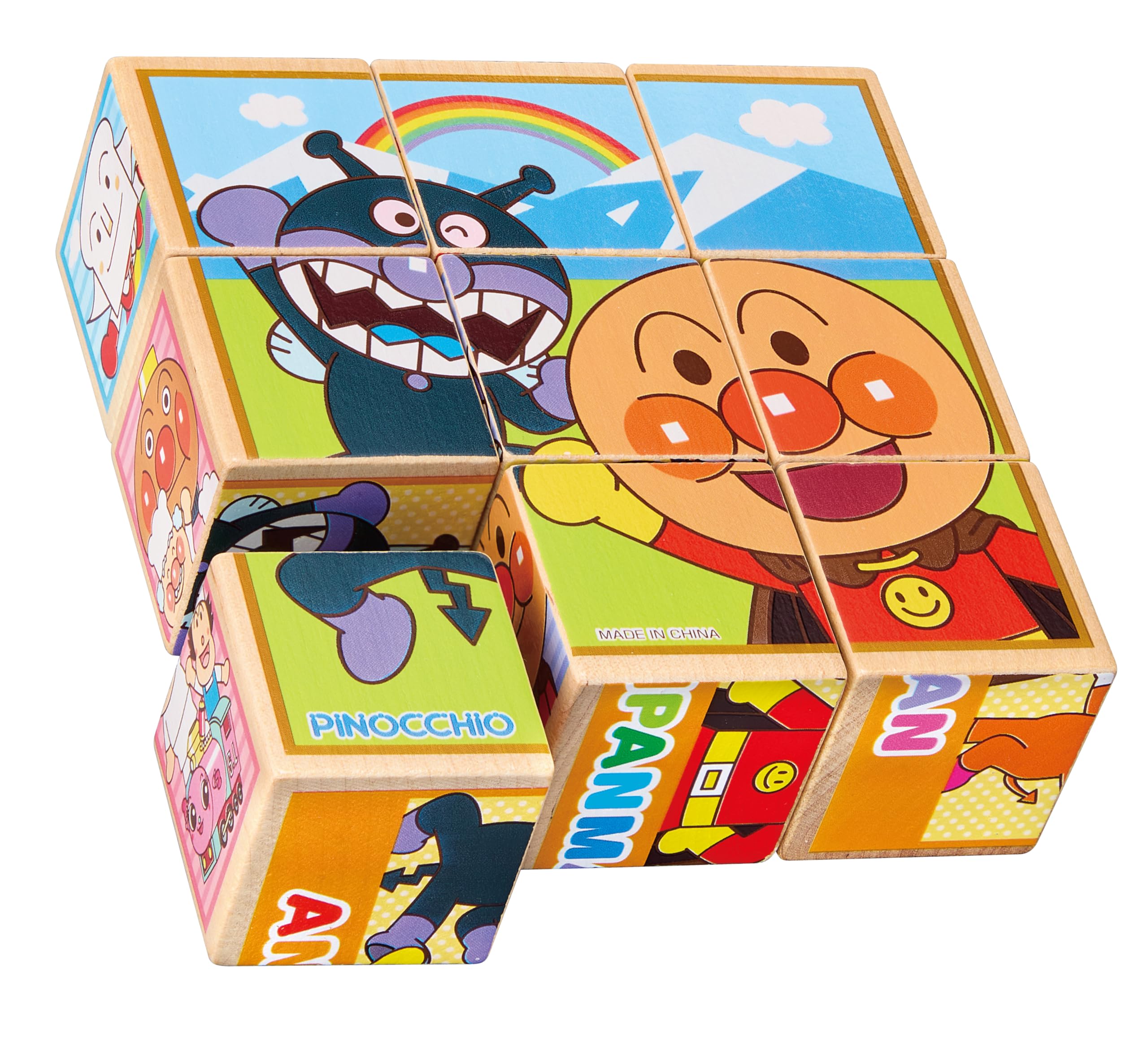 AGATSUMA Anpanman Wooden Picture Matching Puzzle (Target Age: 1.5 years and over)