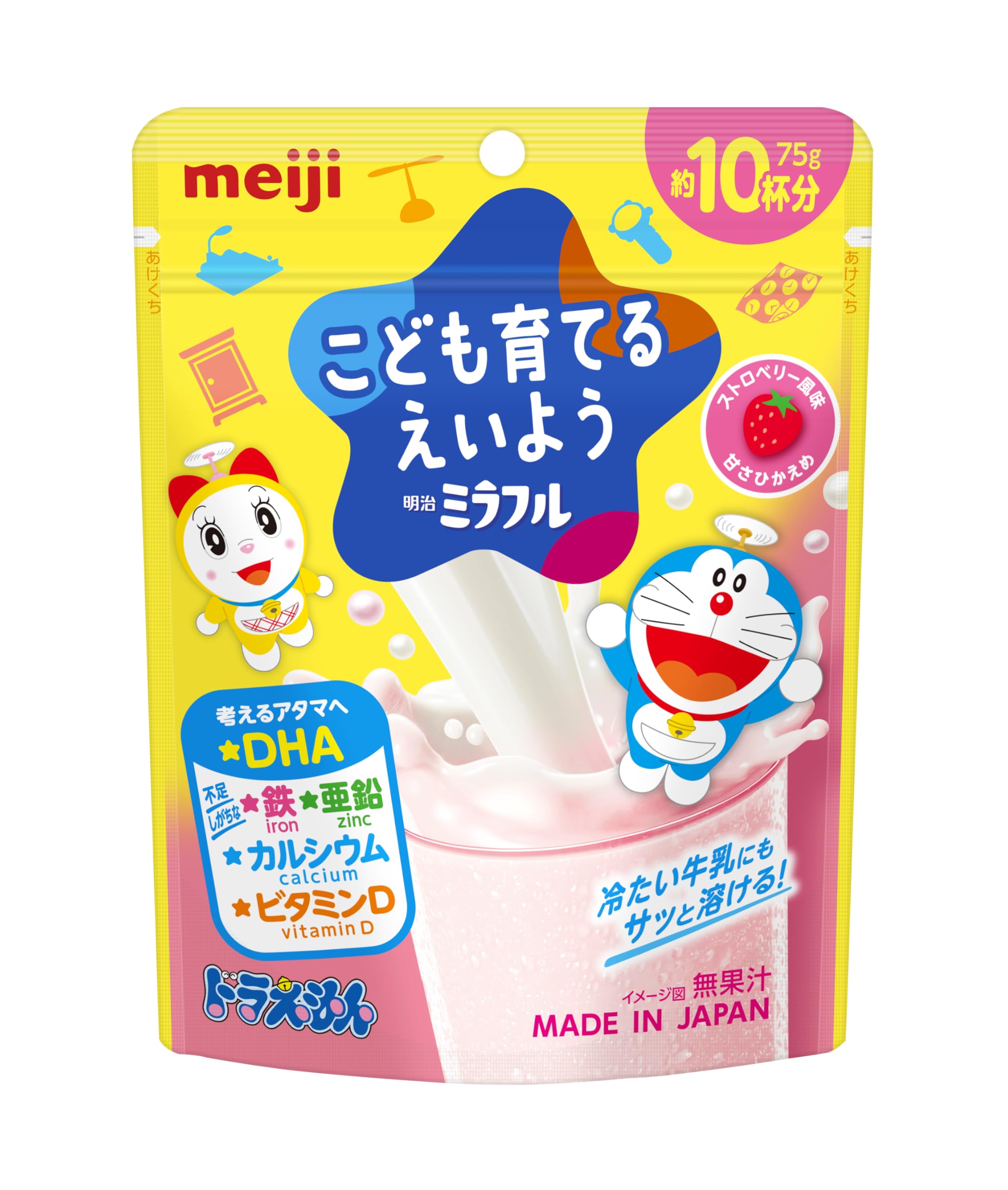Meiji Miraful Children's Education Strawberry flavor (approx. 10 cups) Powdered drink