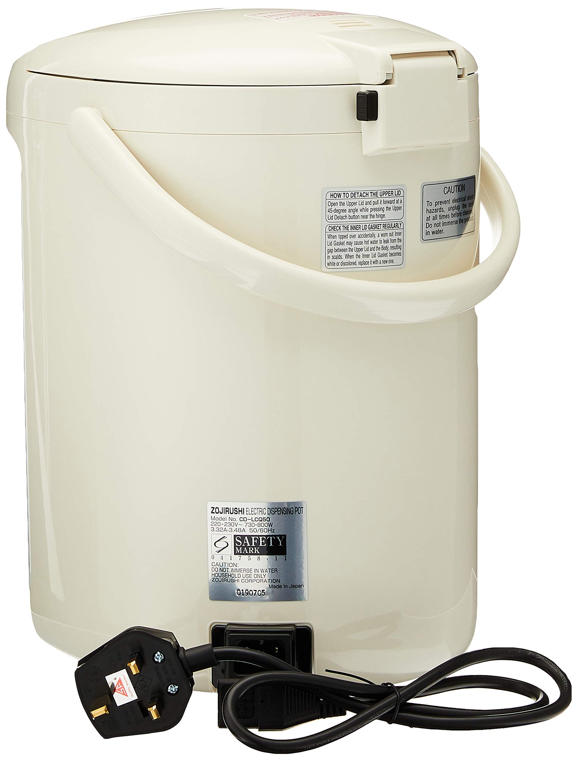 For overseas use Zojirushi microcomputer type electric hot water pot CD-LCQ50-WG (AC220-230V)