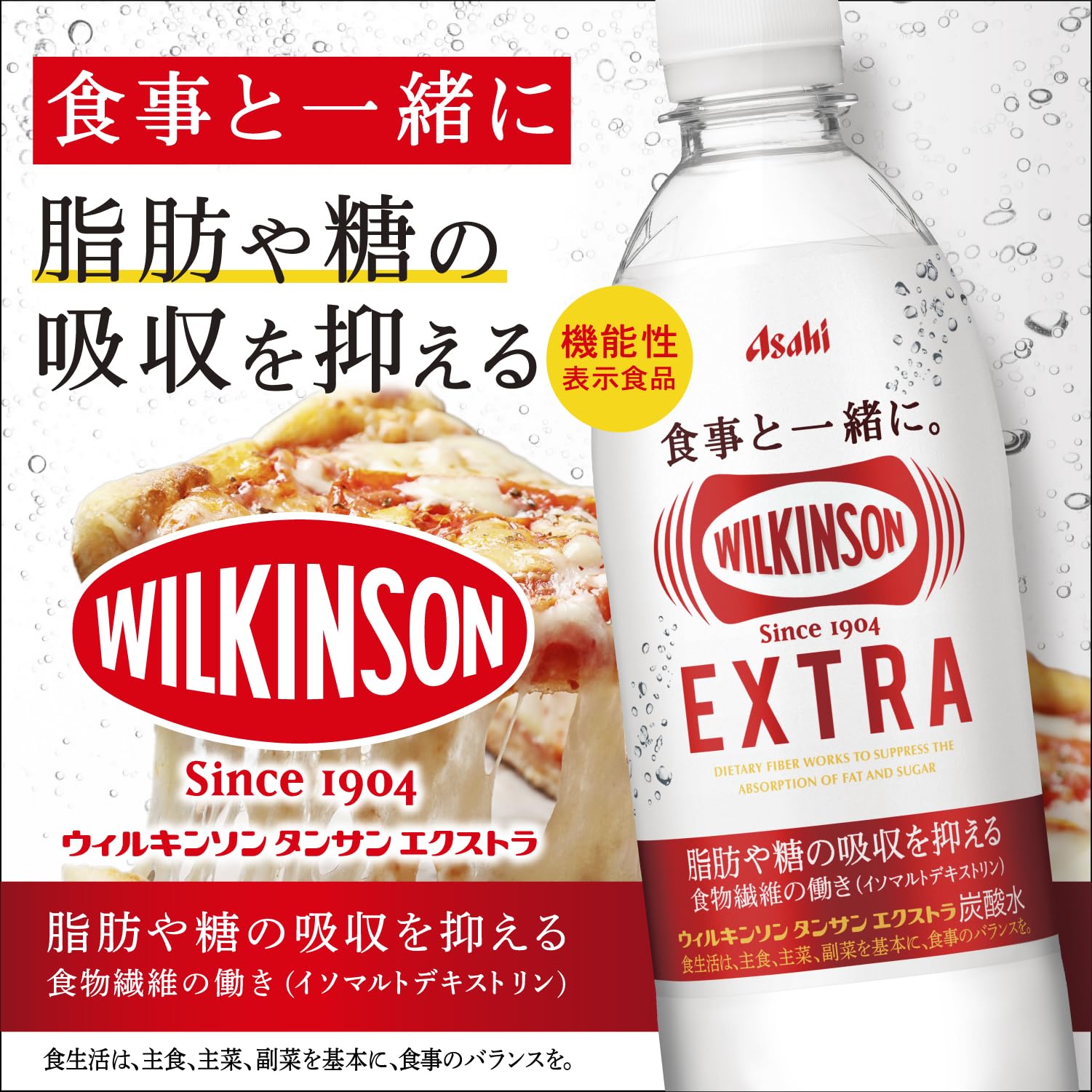 Wilkinson Tansan Extra 490ml x 24 bottles [carbonated water] [Food with functional claims] [Inhibits fat and sugar absorption] [Asahi Beverages]